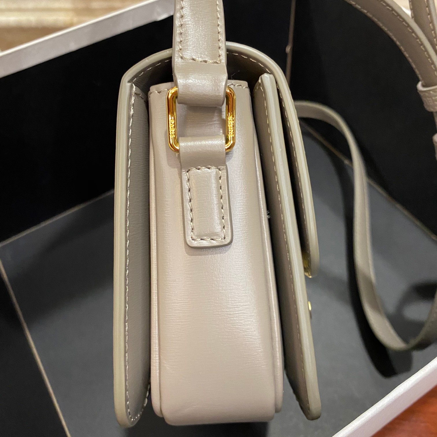 Celine Teen Triomphe Bag in Smooth Calfskin with Adjustable Shoulder Strap 5 a1668061124350 0837