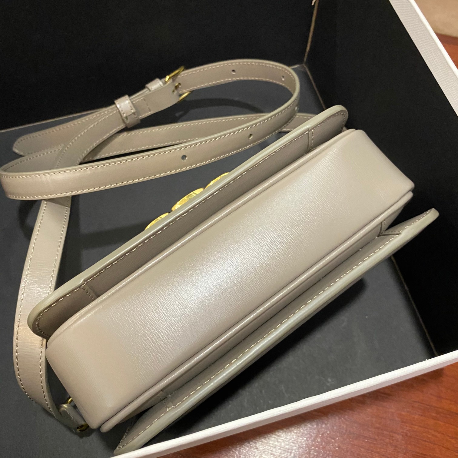 Celine Teen Triomphe Bag in Smooth Calfskin with Adjustable Shoulder Strap 7 a1668061124759 0054