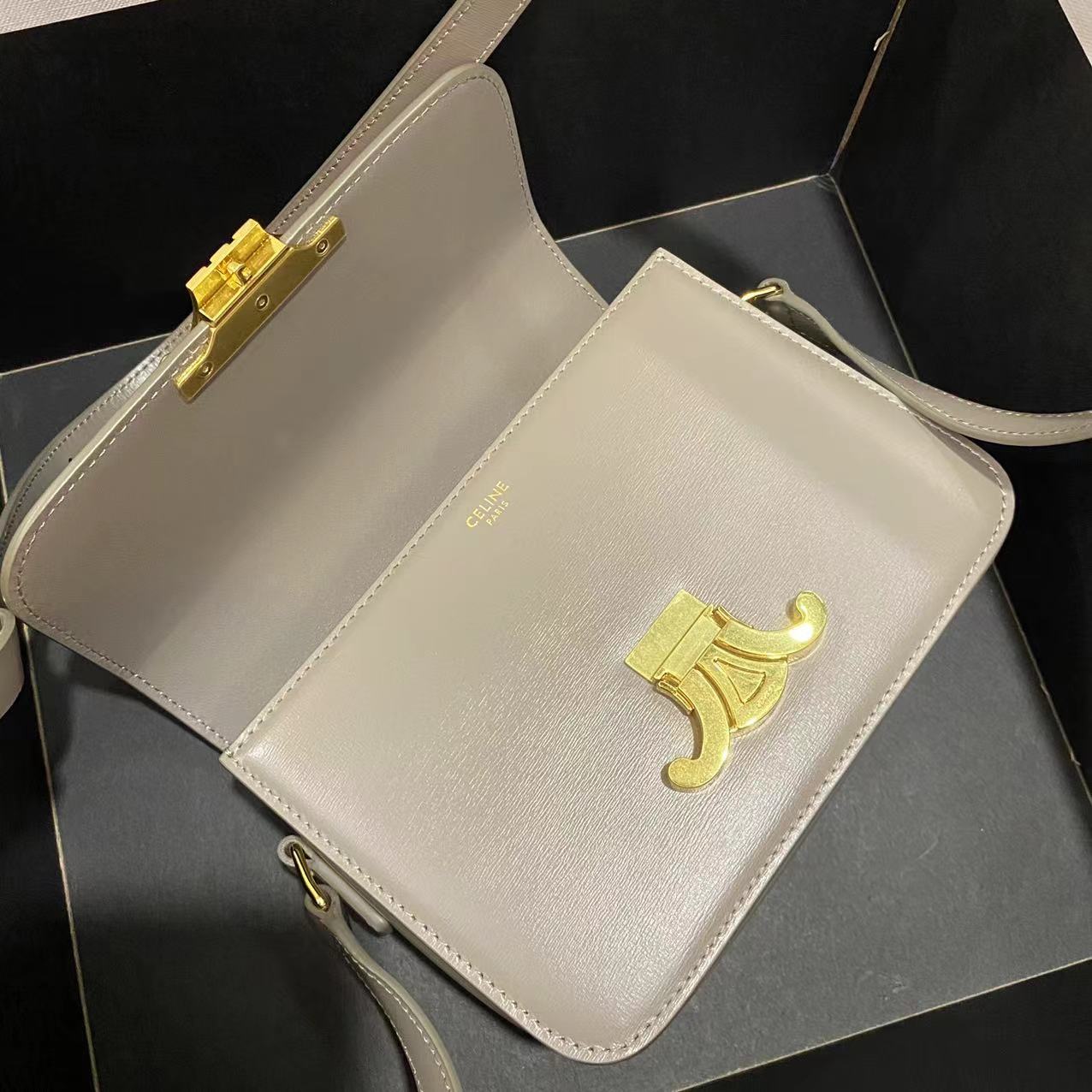 Celine Teen Triomphe Bag in Smooth Calfskin with Adjustable Shoulder Strap 9 a1668061125025 0273