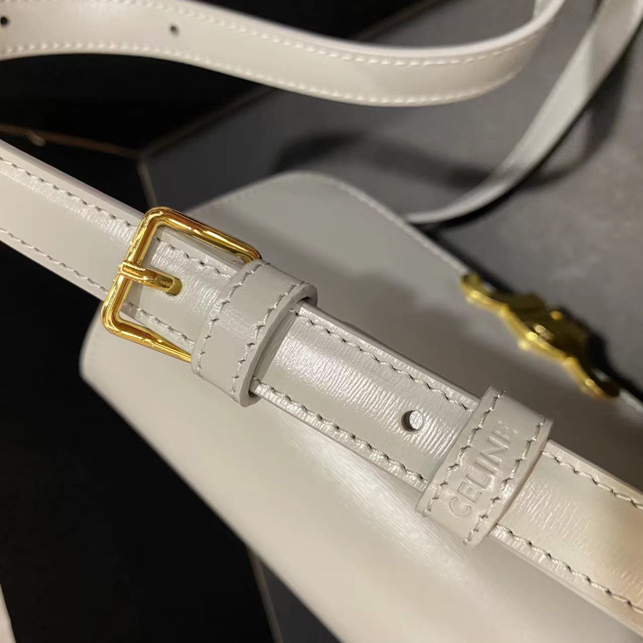 Celine Teen Triomphe Bag - Crossbody, Shoulder Bag - Gray Leather 9 a1668061464700 6438