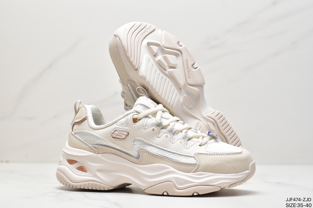 135 Skechers斯凯奇女鞋新品刺绣熊猫鞋复古厚底松糕老爹鞋 896147/WSL
