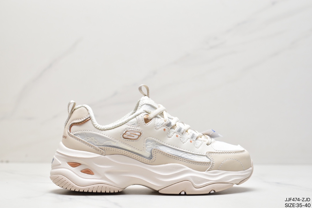 135 Skechers斯凯奇女鞋新品刺绣熊猫鞋复古厚底松糕老爹鞋 896147/WSL