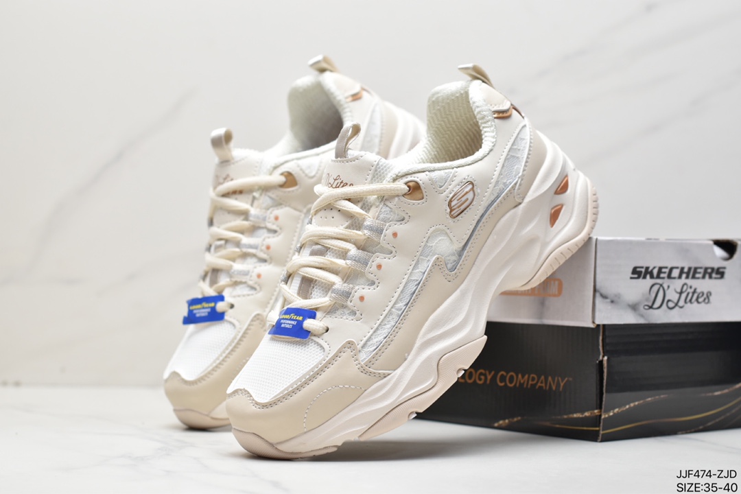 135 Skechers斯凯奇女鞋新品刺绣熊猫鞋复古厚底松糕老爹鞋 896147/WSL