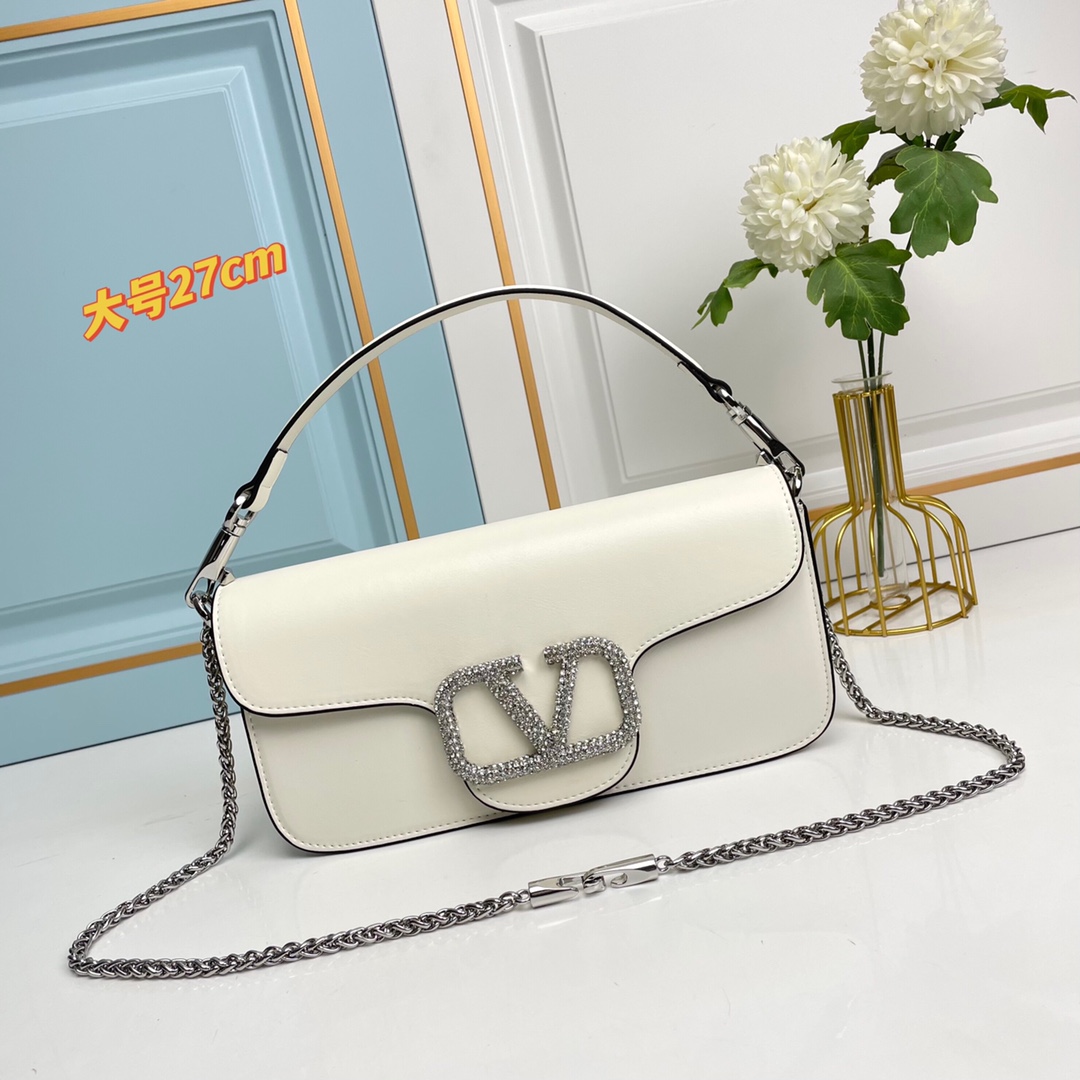 大号【配礼盒】🎁VALENTINO MINI LOCÒ仿水晶装饰手袋-VLogo Signature施华