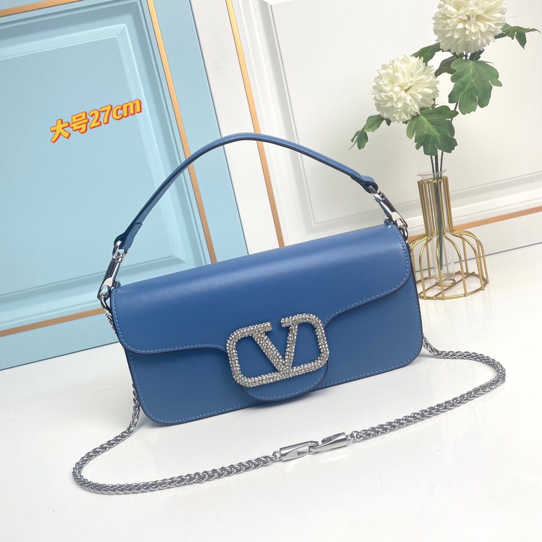 大号【配礼盒】🎁VALENTINO MINI LOCÒ仿水晶装饰手袋-VLogo Signature施华