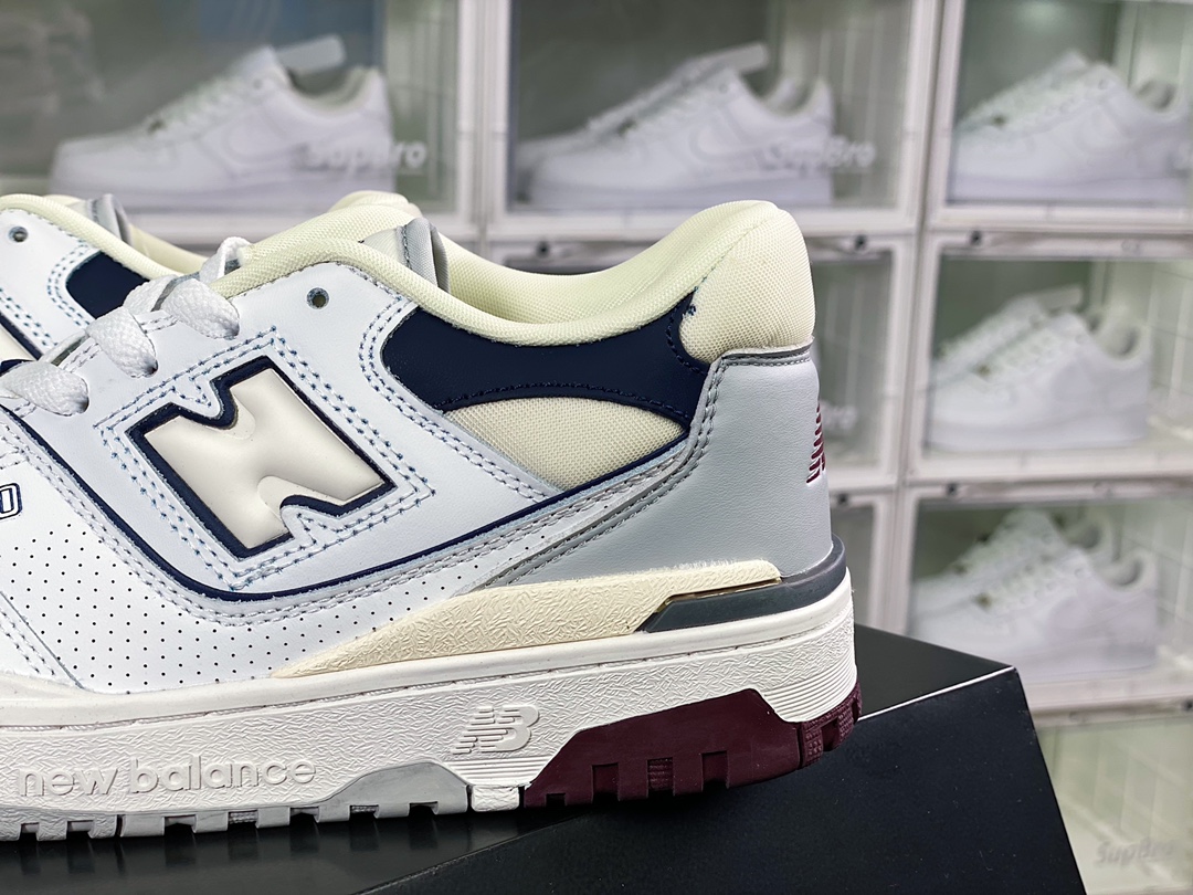 NB BB550 series classic retro low top casual sports basketball shoes ”stitching white, black and gray” BB550NCA