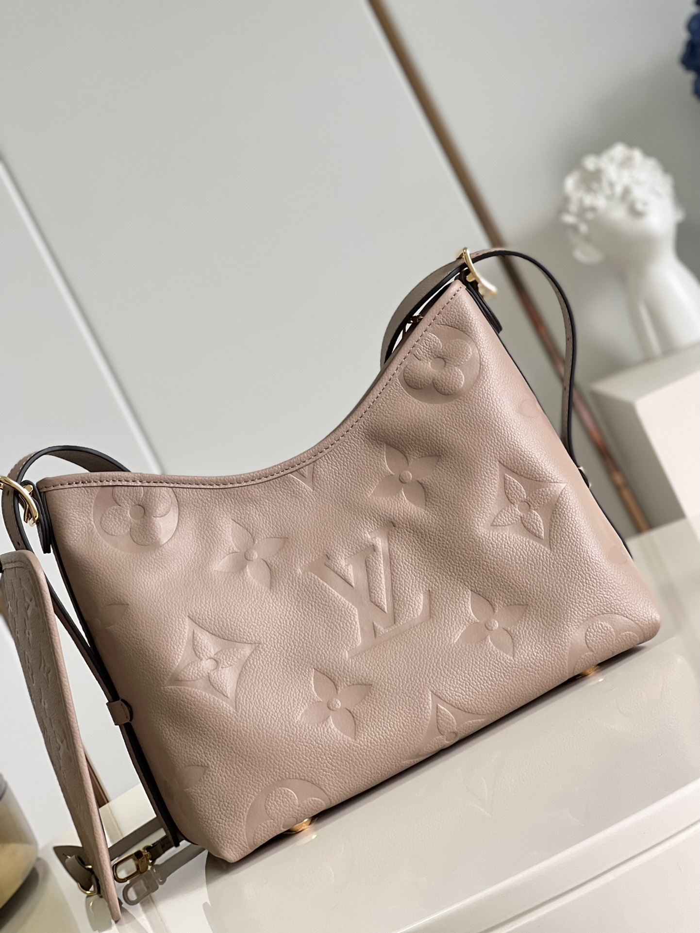 顶级原单M46288灰/对版CarryAll小号手袋取材MonogramEmpreinte压纹皮革充裕构