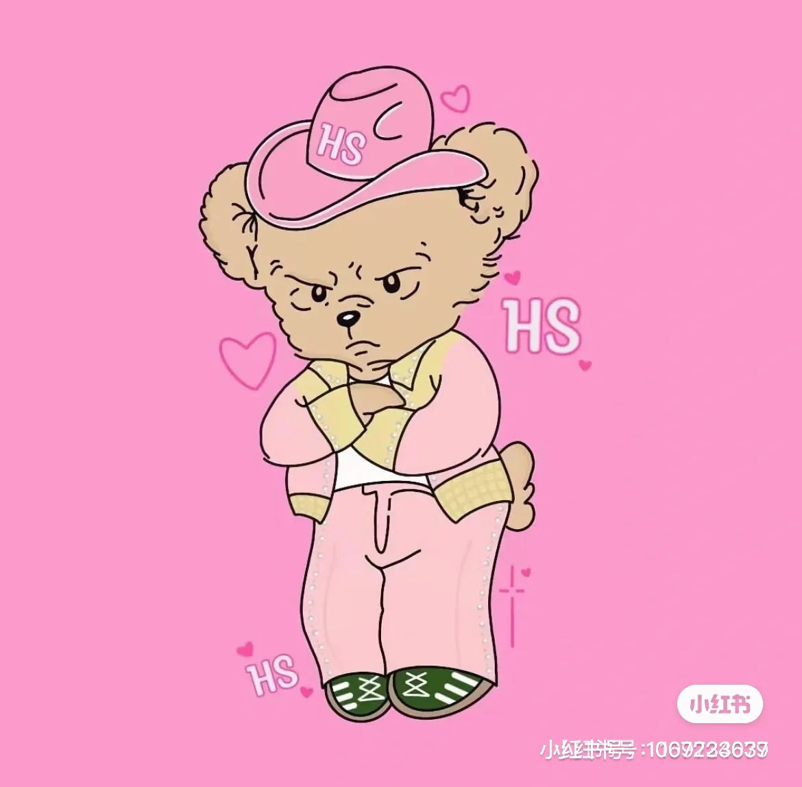 2022Guc*i 最新合作款Ha Ha Ha联名系列粉色生气💢小熊刺绣针织套头毛衣