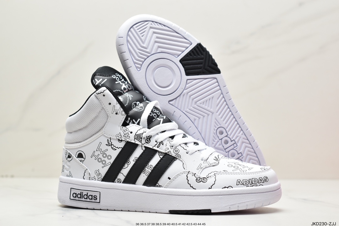 Clover adidas HOOPS 3.0MID Rome series middle help retro lace-up sneakers GW3020