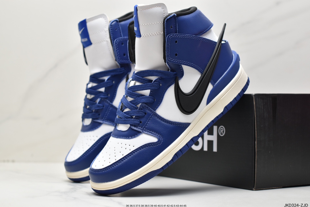160 耐克AMBUSH x SB Dunk High SB滑板鞋高帮 联名皇家蓝 CU7544-400