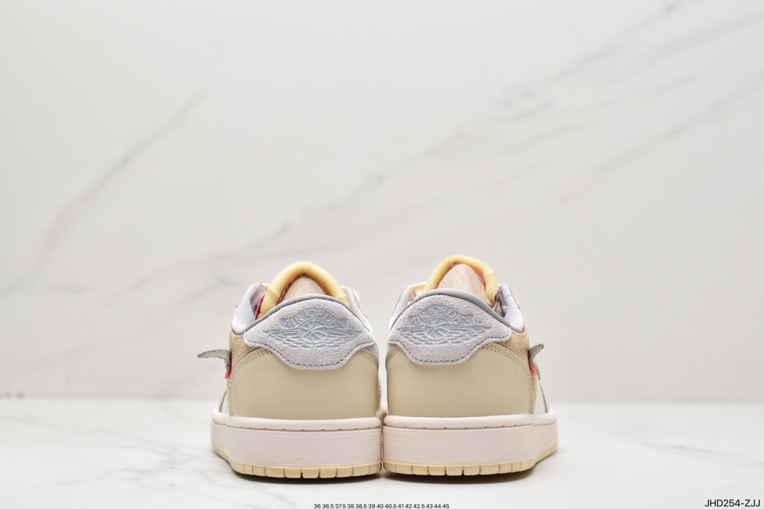 Head layer Air Jordan 1 Low x Off-White Custom low-top beige joint name CZ0790-102