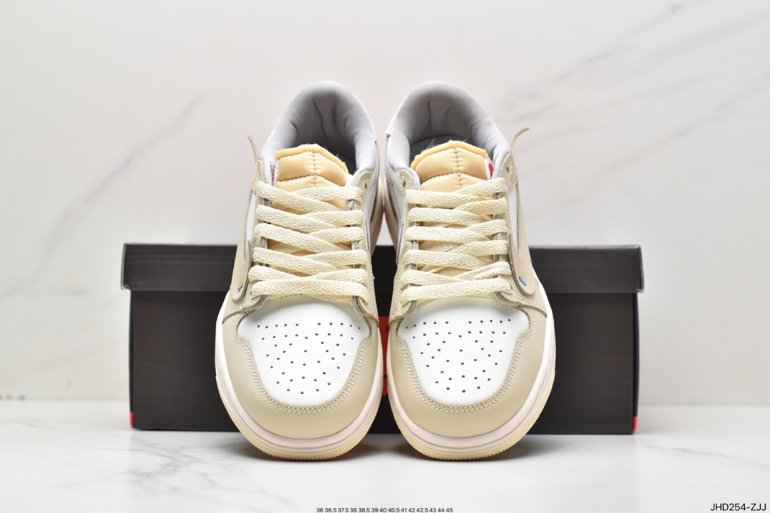 Head layer Air Jordan 1 Low x Off-White Custom low-top beige joint name CZ0790-102