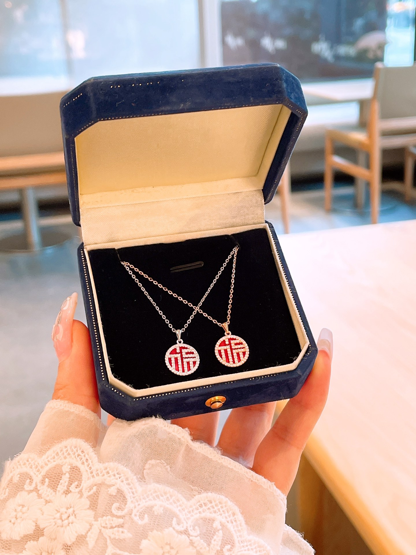 韓国風925シルバーネックレスシルバー 婚約