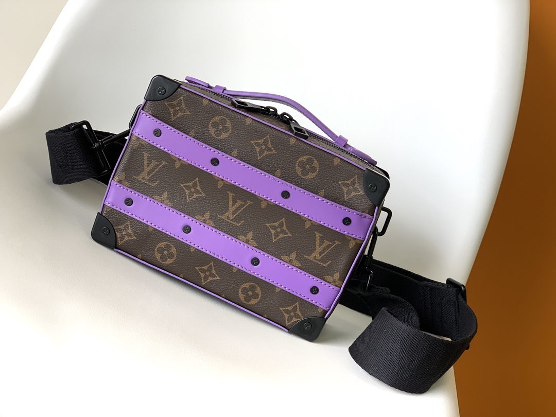 Louis Vuitton LV Soft Trunk Fake
 Bags Handbags Black Purple Canvas M45935