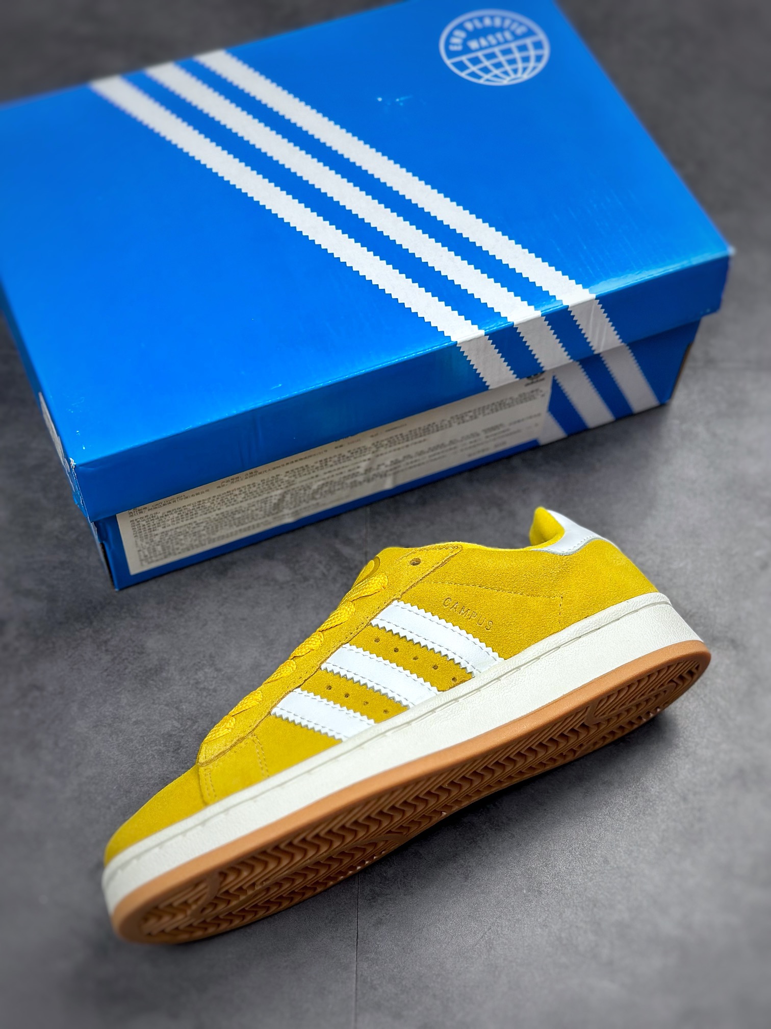 Adidas Campus 00s lemon yellow and white retro trend casual bread shoes HR1466