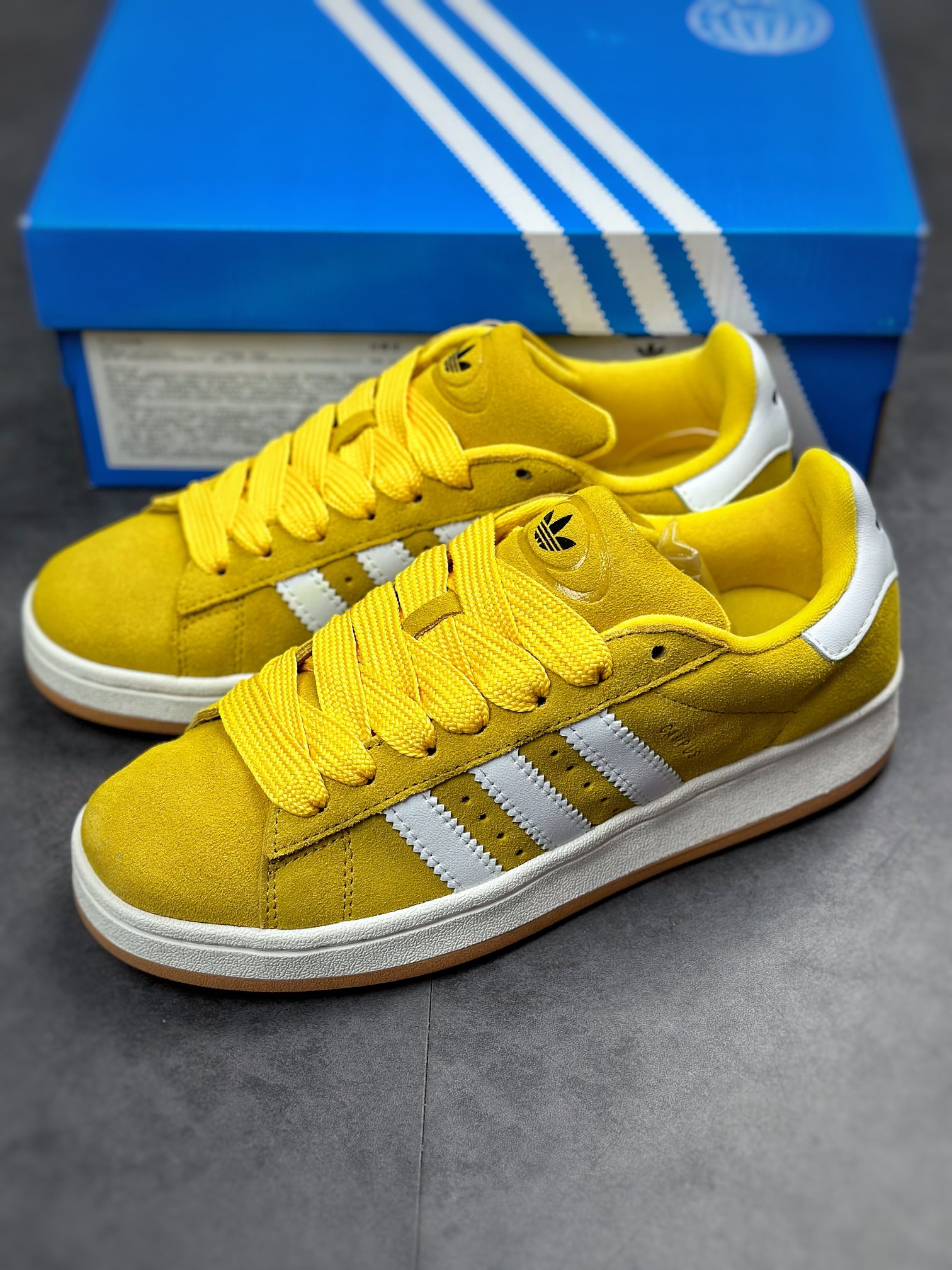 Adidas Campus 00s lemon yellow and white retro trend casual bread shoes HR1466