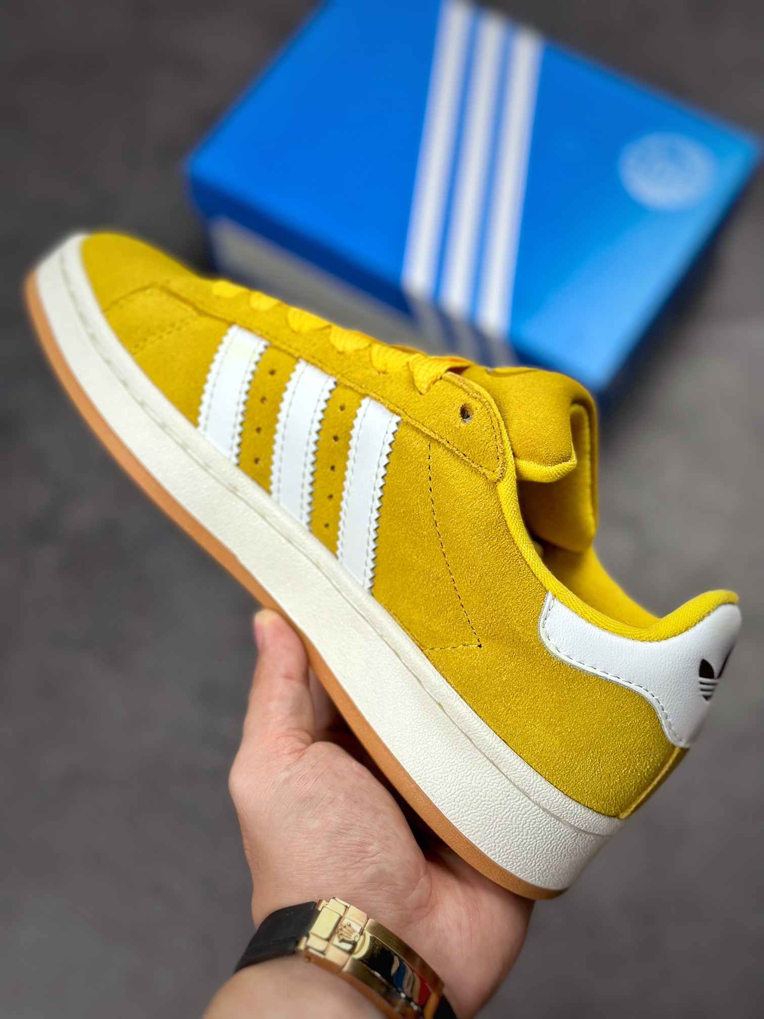 Adidas Campus 00s lemon yellow and white retro trend casual bread shoes HR1466