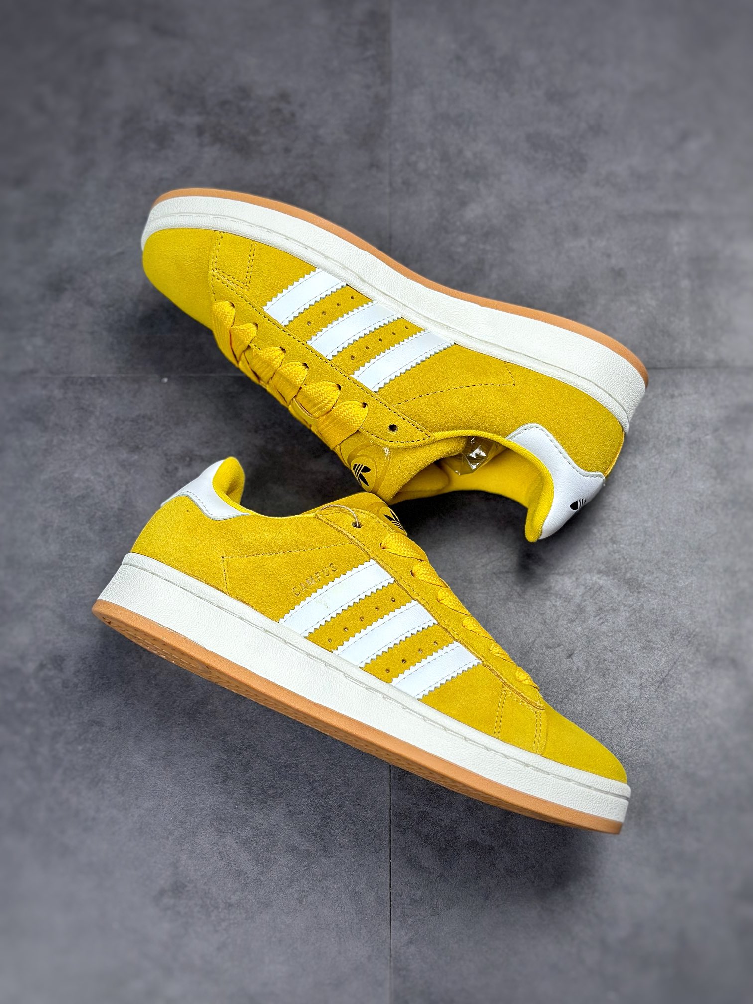 Adidas Campus 00s lemon yellow and white retro trend casual bread shoes HR1466