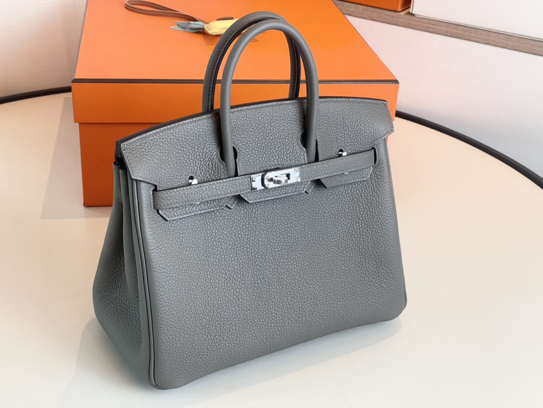 Hermes Birkin Bags Handbags Grey Silver Hardware