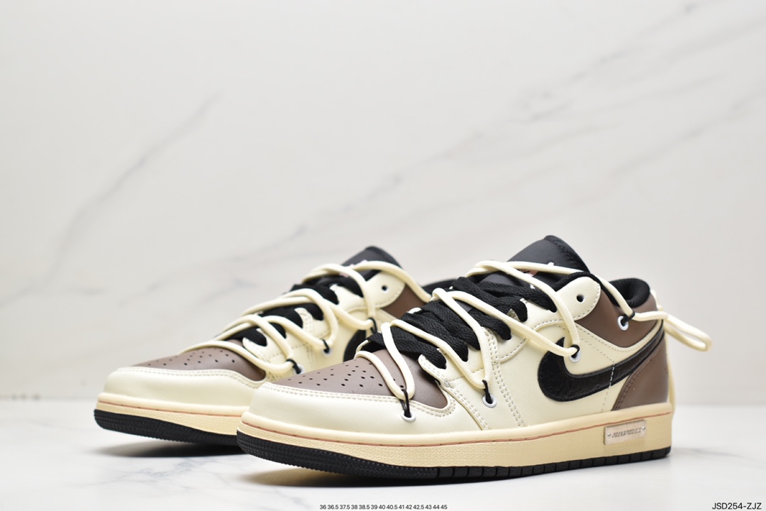 200 AJ1 Low 乔1低帮解构机能绑带白棕黑带553558-062