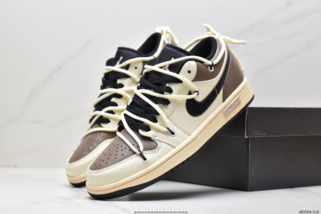 200 AJ1 Low 乔1低帮解构机能绑带白棕黑带553558-062
