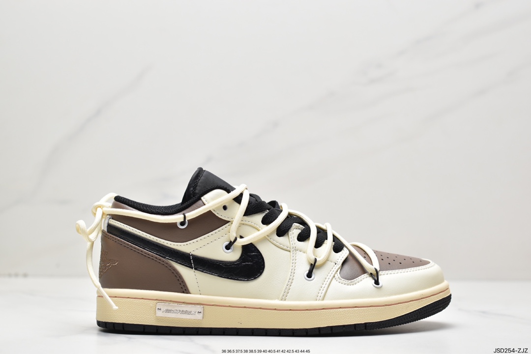 200 AJ1 Low 乔1低帮解构机能绑带白棕黑带553558-062