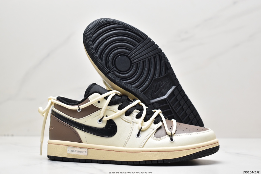 200 AJ1 Low 乔1低帮解构机能绑带白棕黑带553558-062
