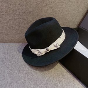 Chanel Hats Straw Hat Black Maroon Red White Wool Fall/Winter Collection