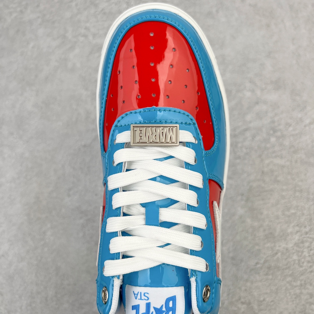 图片[4]-＃C版纯原 Marvel x Bape Sta To Low 猿人头经典低帮运动休闲板鞋 漫威超级英雄联名 钢铁侠、美队、绿巨人、黑寡妇、雷神、浣熊 全套原纸板楦头开发 确保原汁原味 市场最完美低趴版型 一比一鞋头弧度高度鞋身弧度 外贸平台指定订单 匠心打造 开发时长超过半年 独家私模磨具冲刀加持 原厂特供皮料光泽色卡零偏差 内里均采用市场最好的超软原厂填充棉 原数据进口机台高频印压LOGO 最高QC检验标准 控制溢胶瑕疵 深浅定位均保持zp一致 中底嵌入Ortholite缓震材质 全套原包装 包含猿人logo 定制防尘袋 尺码：36 36.5 37 38 38.5 40 40.5 41 42 42.5 43 44 44.5 45 46-选品中心