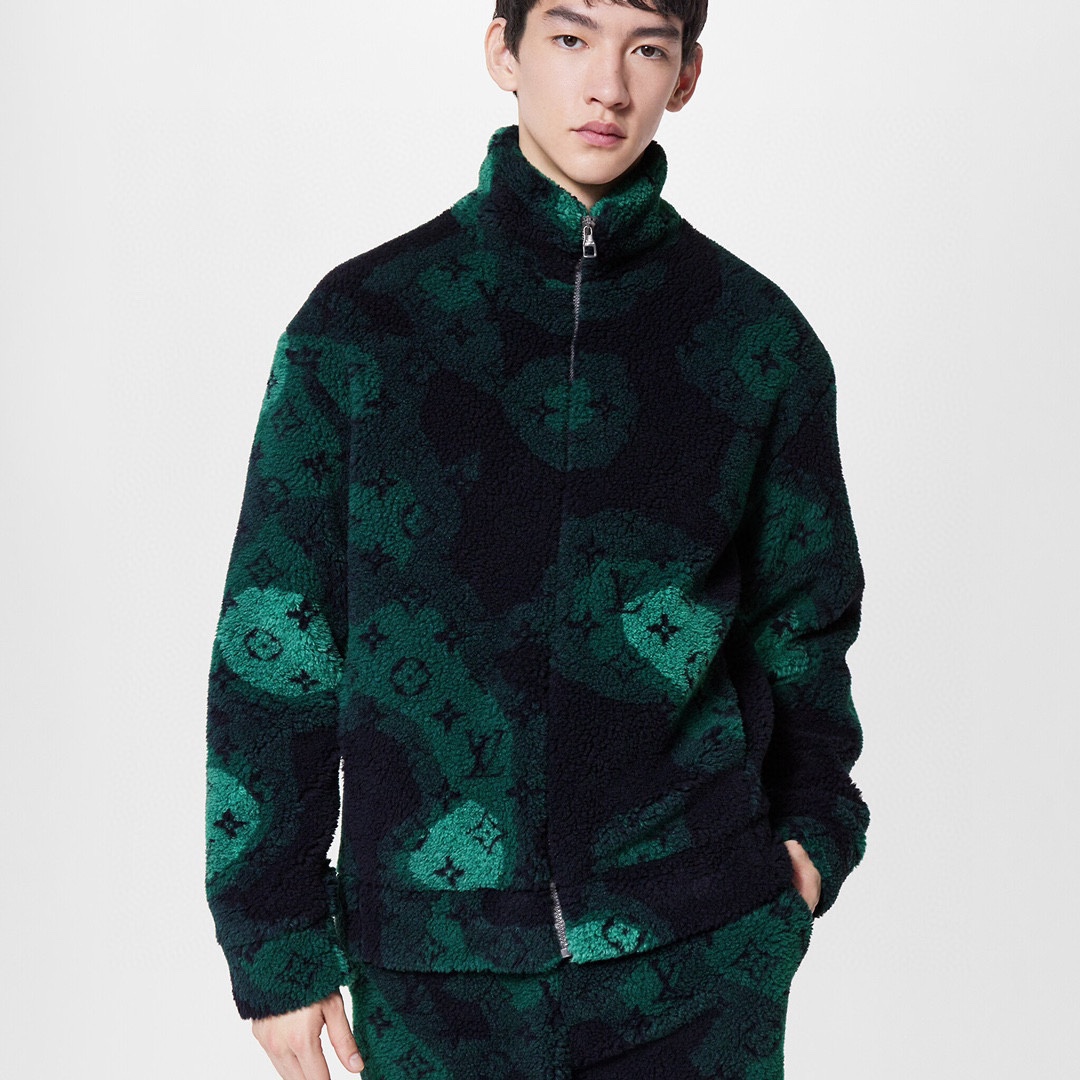 Louis Vuitton /路易威登2022ss 秋季新款 Monogram Camo绒面束腰羊羔毛夹克外套