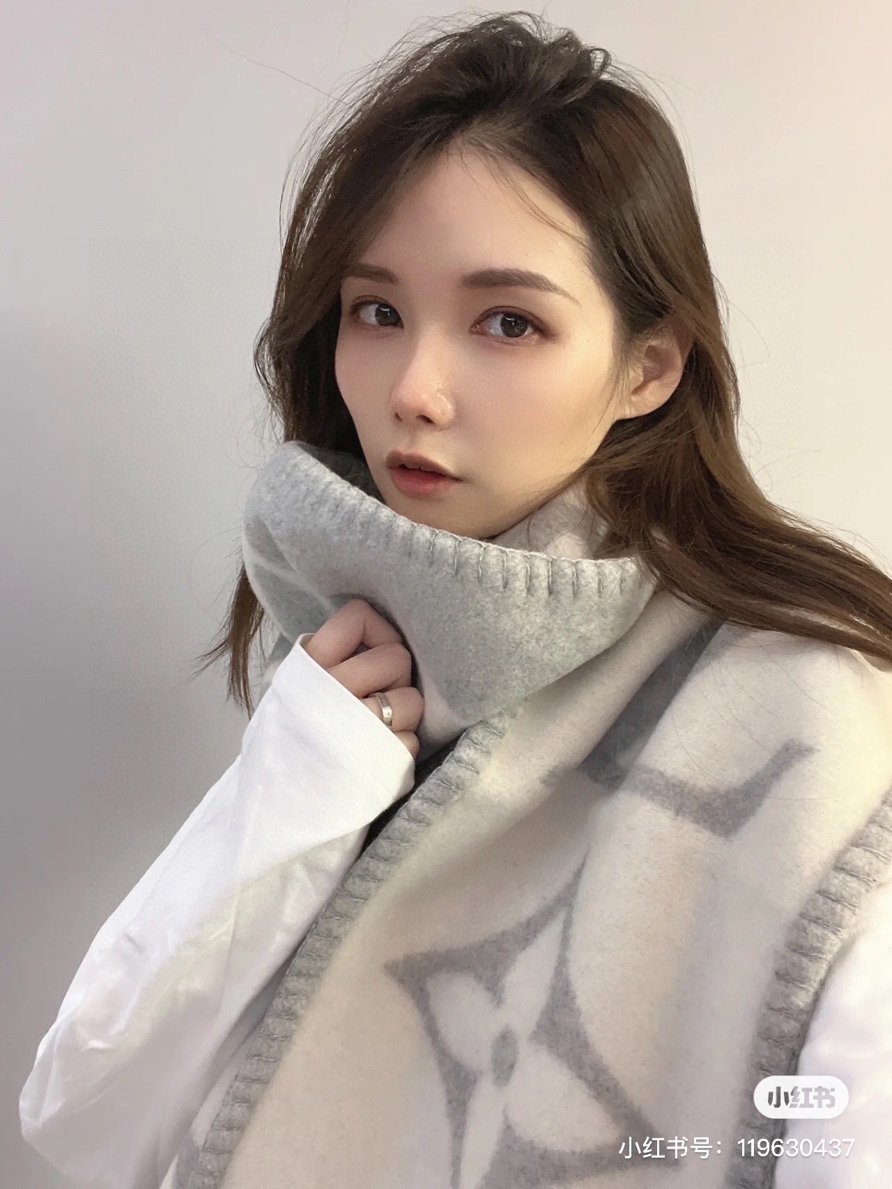 Louis Vuitton Scarf White Cashmere Knitting Winter Collection Fashion