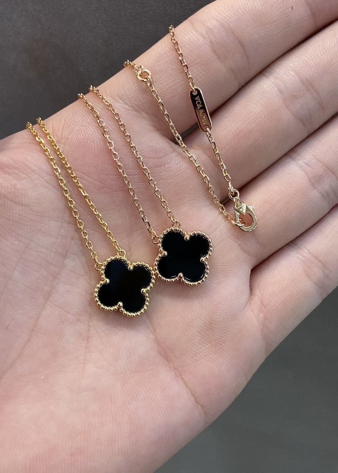 Van Cleef & Arpels vca黑玛瑙四叶草项链