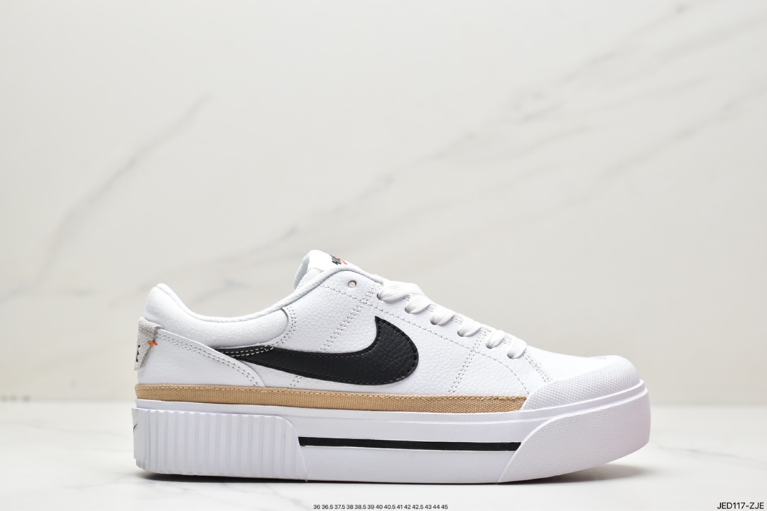 150 耐克 Nike Court Legacy Cnvs Mid 厚底皮面低帮休闲板鞋