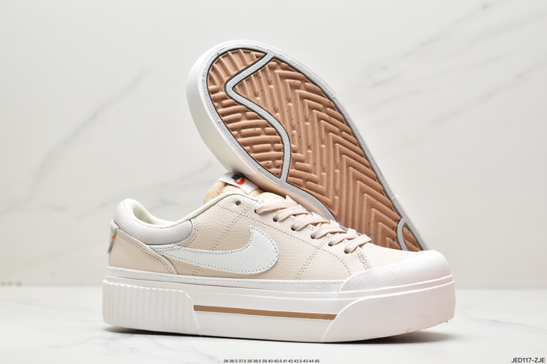 150 耐克 Nike Court Legacy Cnvs Mid 厚底皮面低帮休闲板鞋