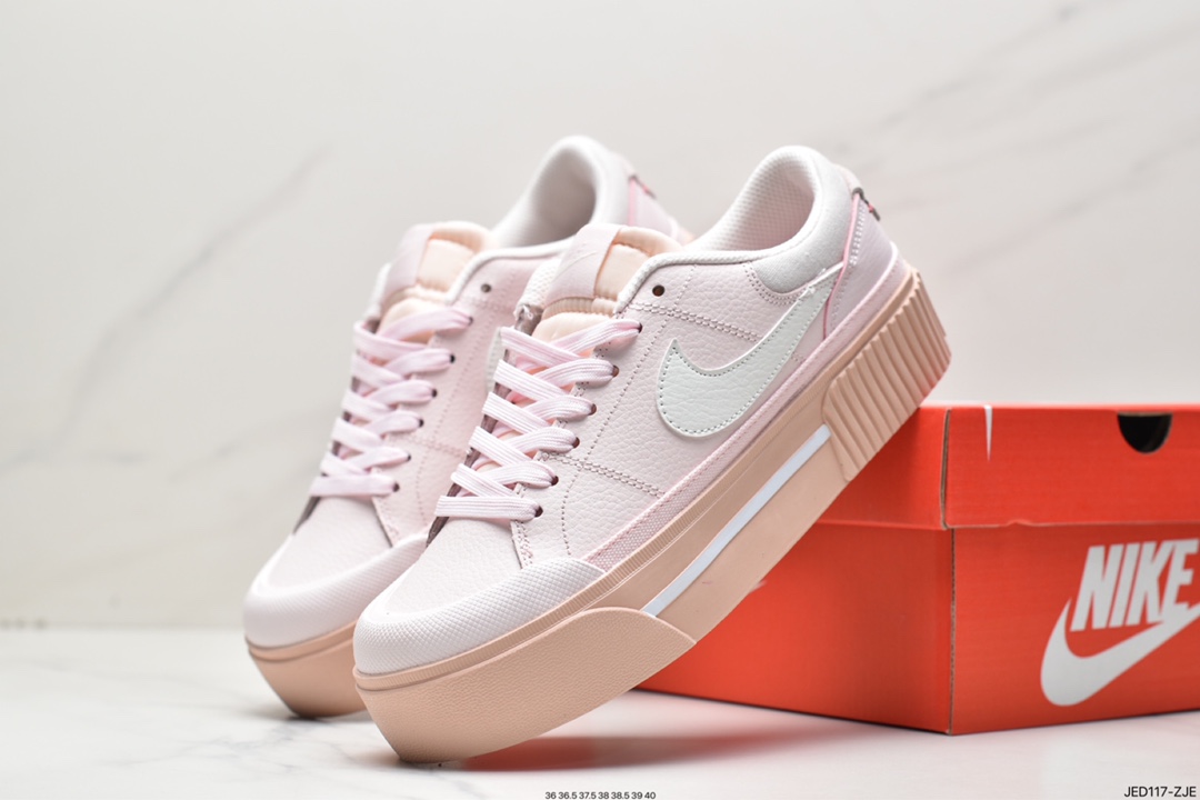 150 耐克 Nike Court Legacy Cnvs Mid 厚底皮面低帮休闲板鞋