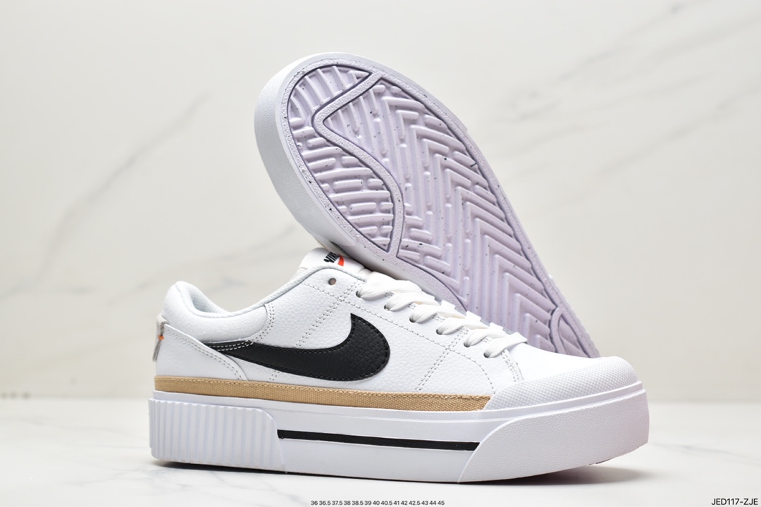 150 耐克 Nike Court Legacy Cnvs Mid 厚底皮面低帮休闲板鞋