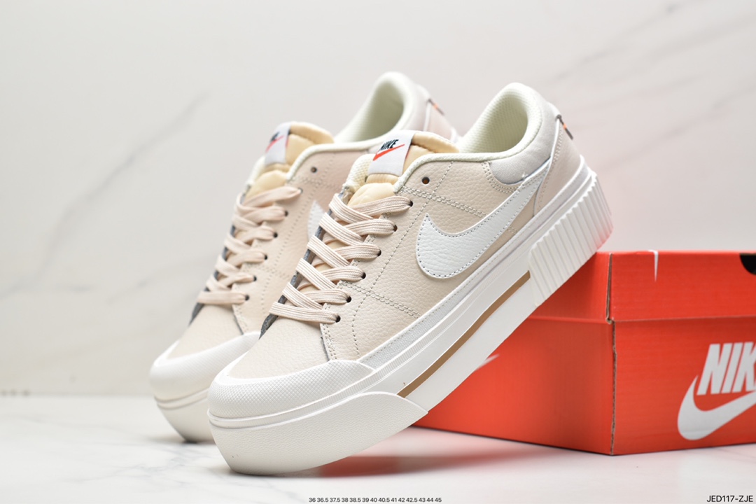 150 耐克 Nike Court Legacy Cnvs Mid 厚底皮面低帮休闲板鞋
