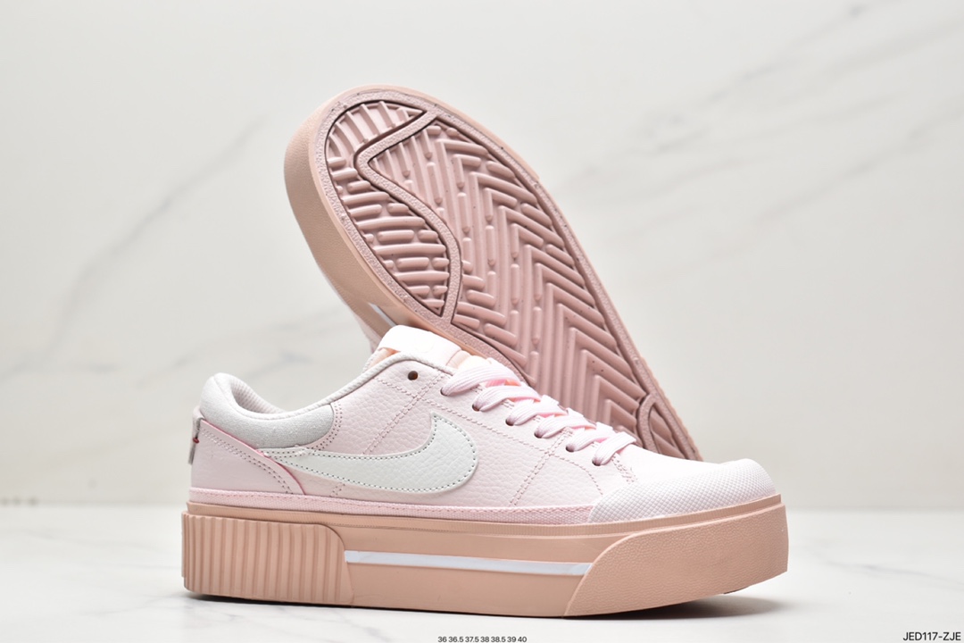 150 耐克 Nike Court Legacy Cnvs Mid 厚底皮面低帮休闲板鞋