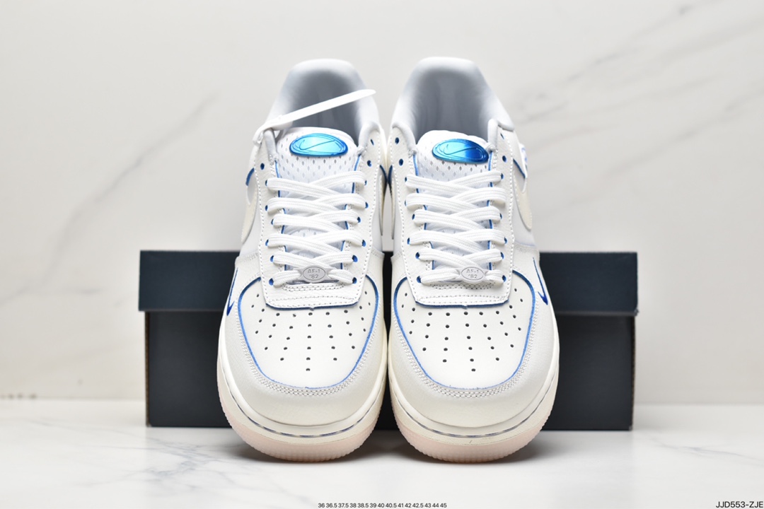 130 NIKE Air Force 1 '07 Low QS”Sail White/Blue Mini Swoosh”空军一号经典低帮 FB1839-111