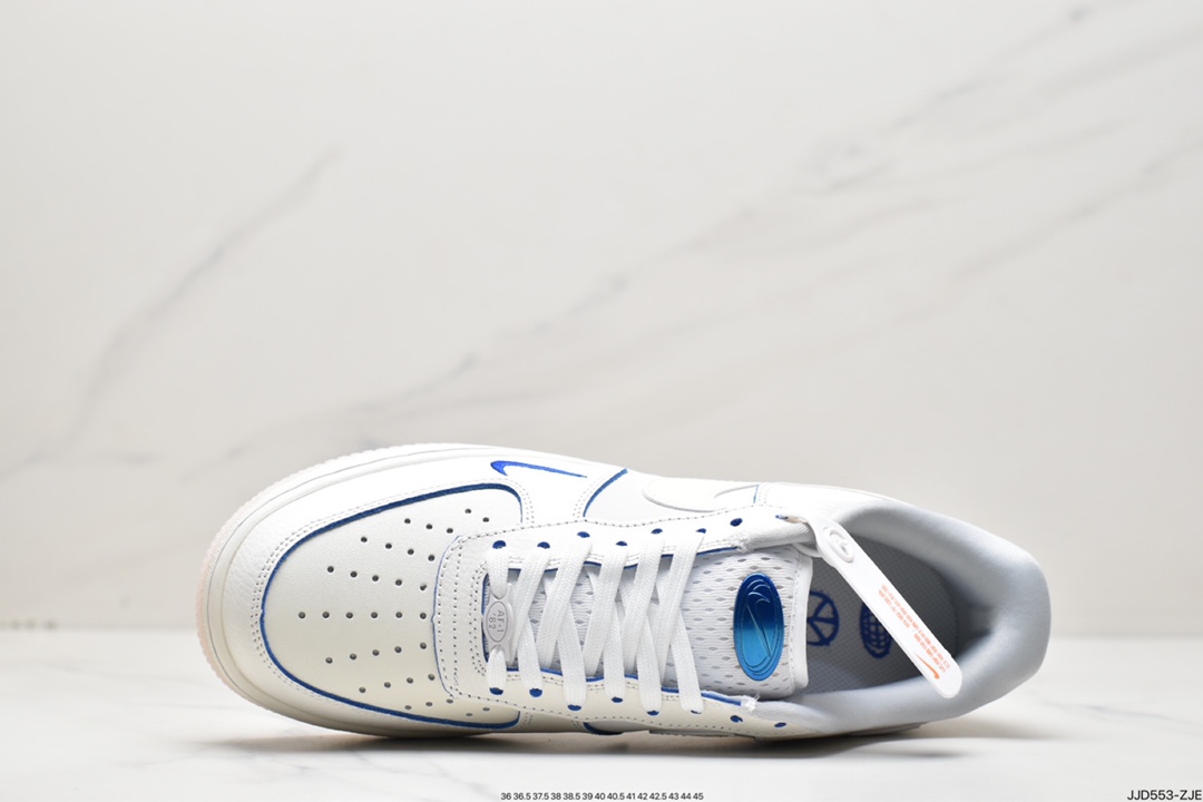 130 NIKE Air Force 1 '07 Low QS”Sail White/Blue Mini Swoosh”空军一号经典低帮 FB1839-111