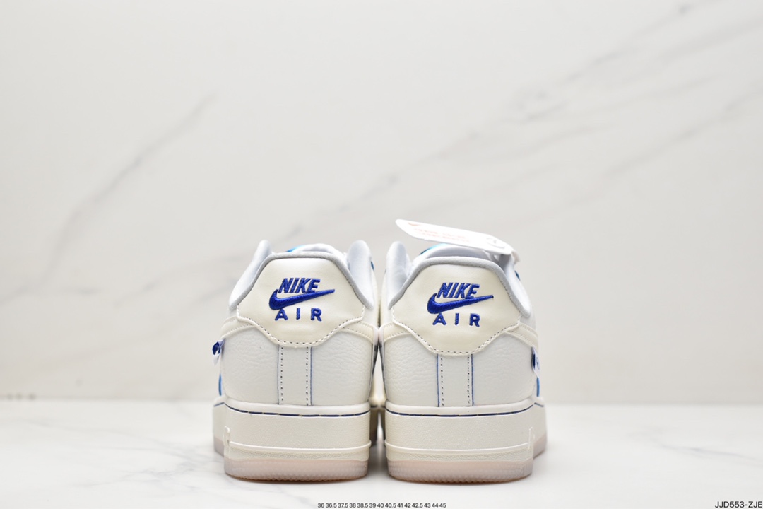 130 NIKE Air Force 1 '07 Low QS”Sail White/Blue Mini Swoosh”空军一号经典低帮 FB1839-111