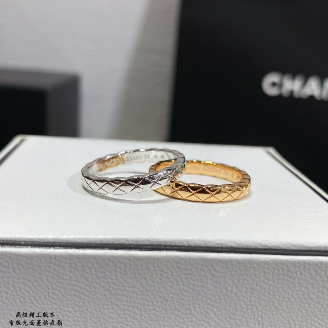窄版菱格光面戒指 火🔥香奈儿经典菱格戒指💍热销款 闪亮亮的折射出耀眼的火彩 5