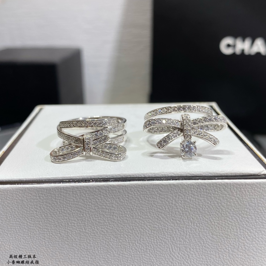  9️⃣2️⃣5️⃣ （码数5678）香奈儿蝴蝶结戒指💍全新RUBAN系列高级珠宝作品 线条灵动的蝴蝶结