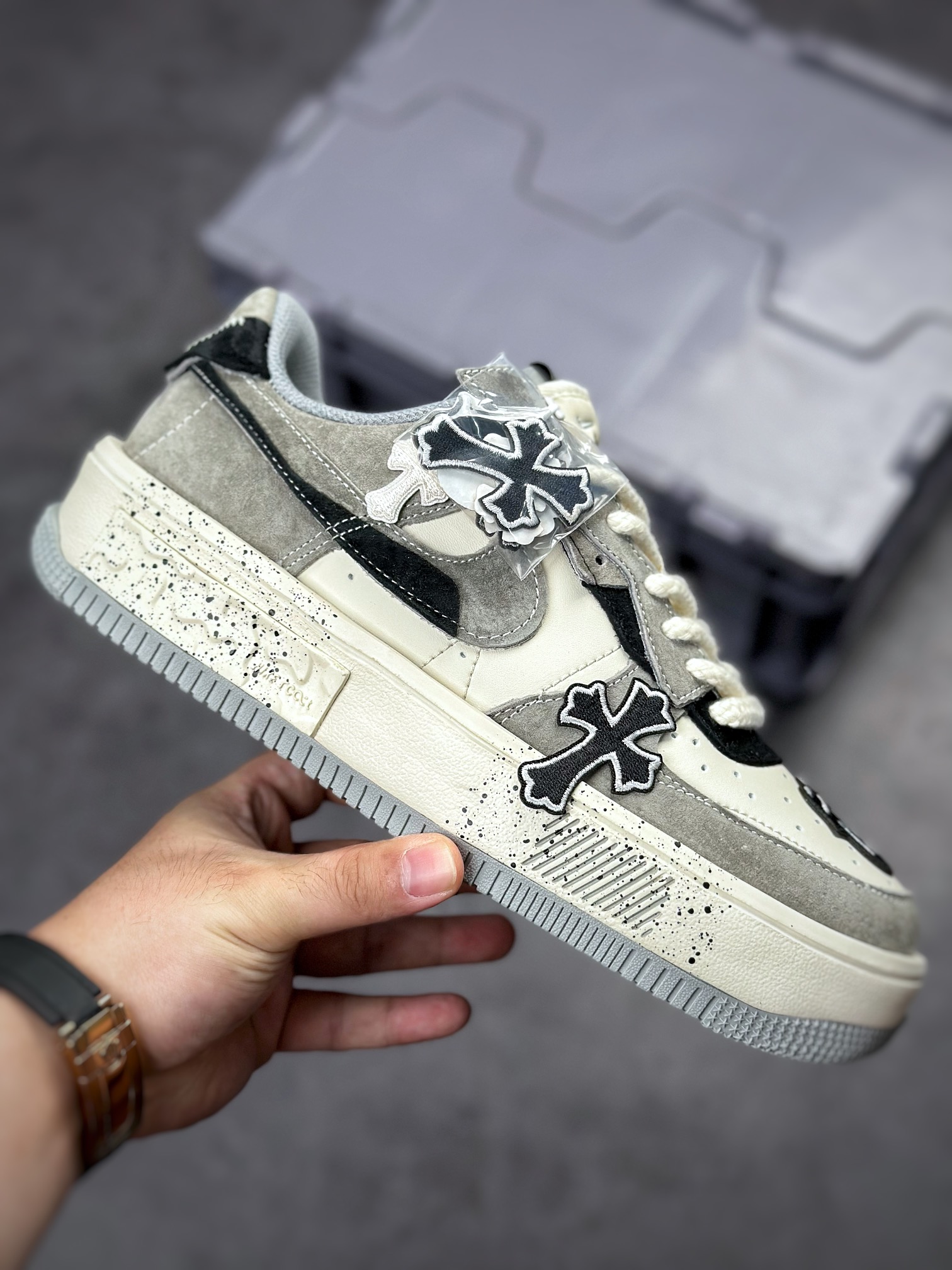 350 Nike Air Force 1 Shadow 灰白马克龙