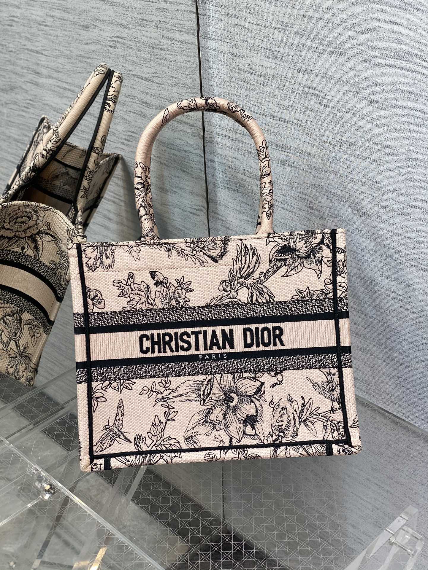 DIOR Small Tote Embroidered Letter Handbag