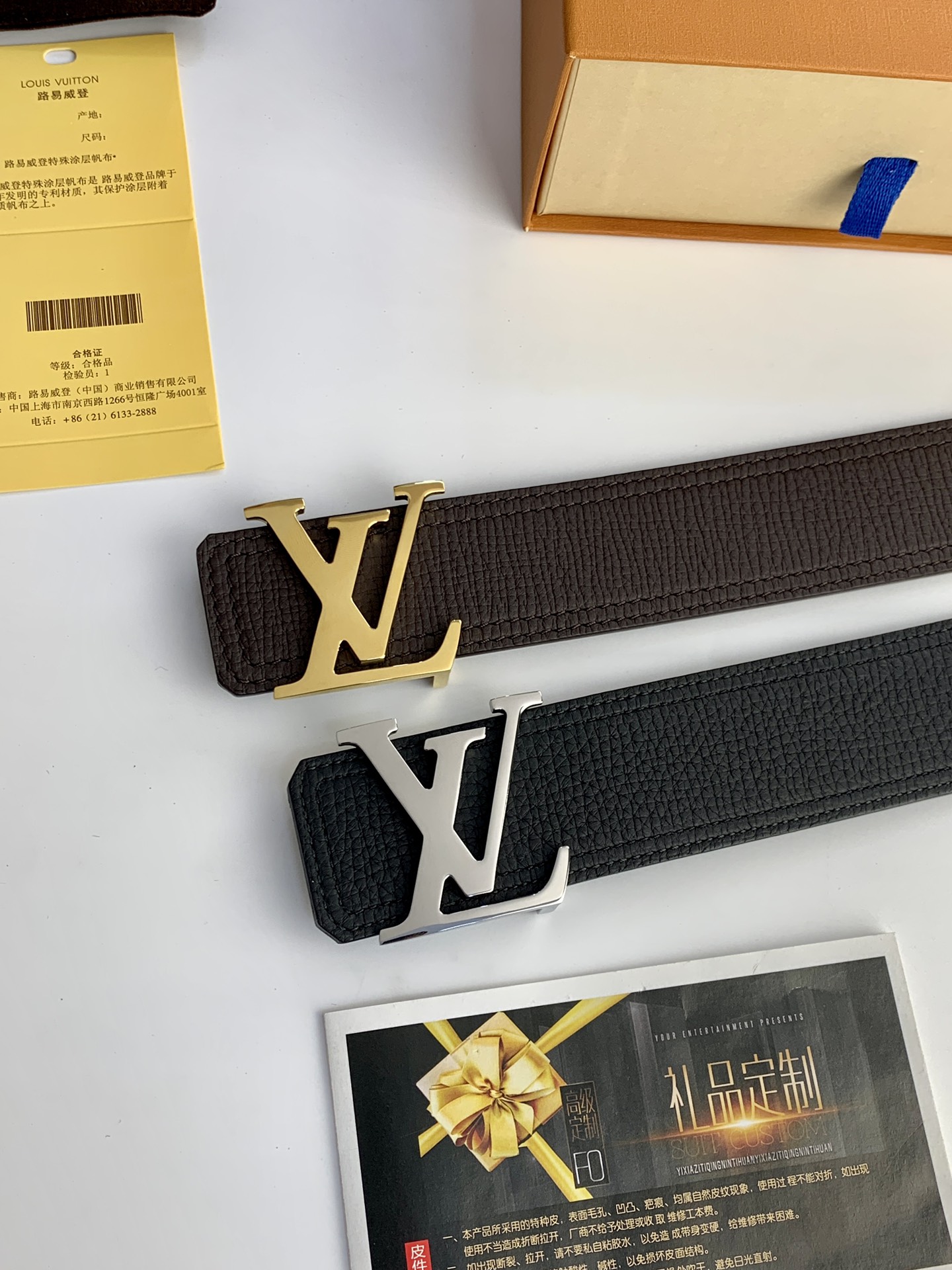 LV 进囗手搓纹黑色腰带,宽40毫米,搭配新款精品钢扣,商务服装造型的完美搭配 6