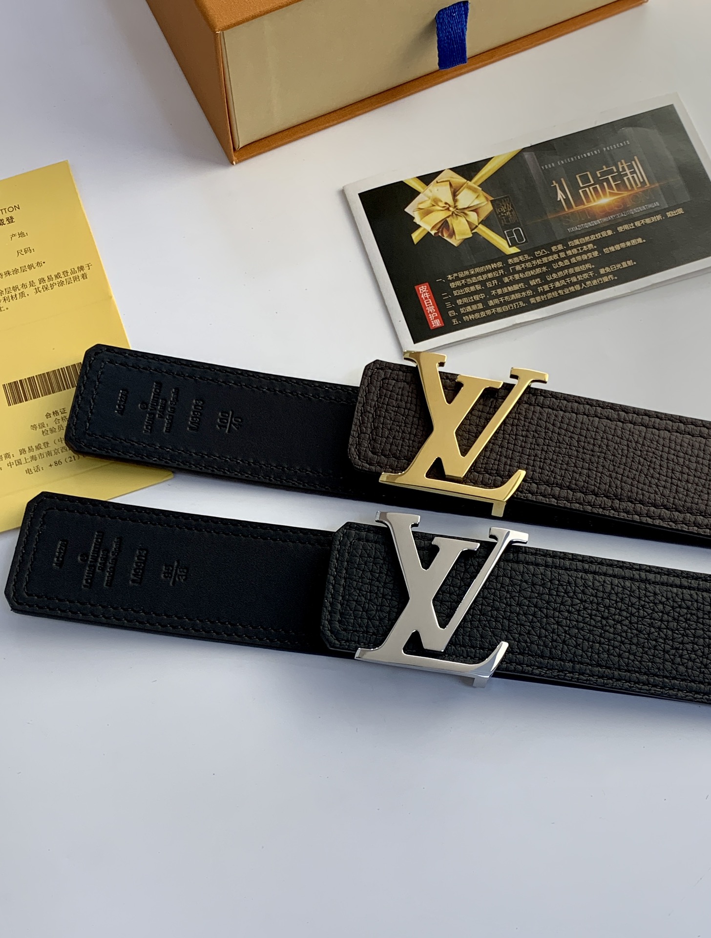 LV 进囗手搓纹咖啡色腰带,宽40毫米,搭配新款精品钢扣,商务服装造型的完美搭配 4
