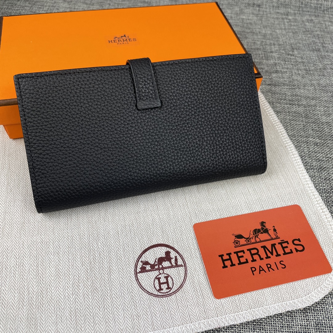 【Hermes 原版皮】。
爱马仕女士新款纯色皮革内拉链口袋竖款钱包 
💋专柜对版复刻，内有原厂代工码
