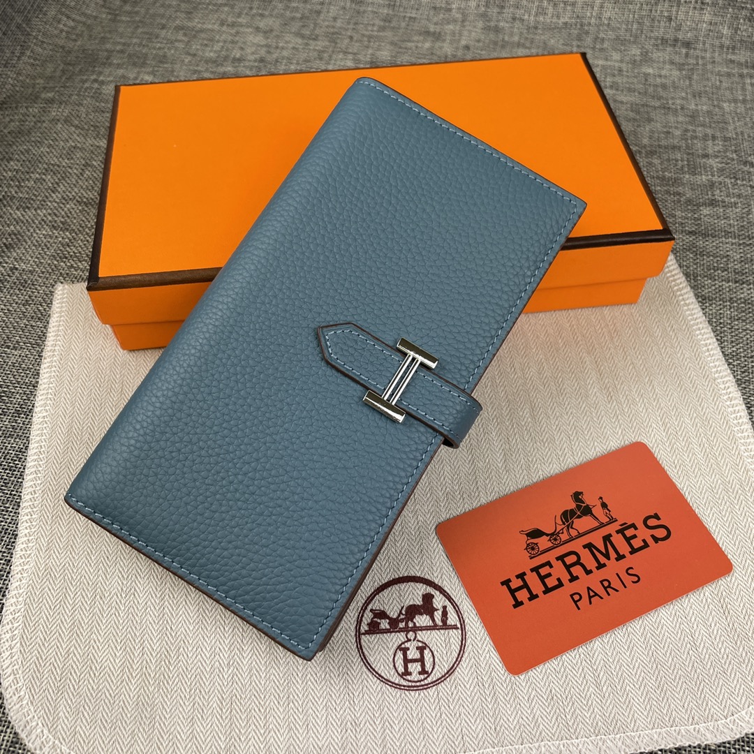 【Hermes 原版皮】。
爱马仕女士新款纯色皮革内拉链口袋竖款钱包 
💋专柜对版复刻，内有原厂代工码
