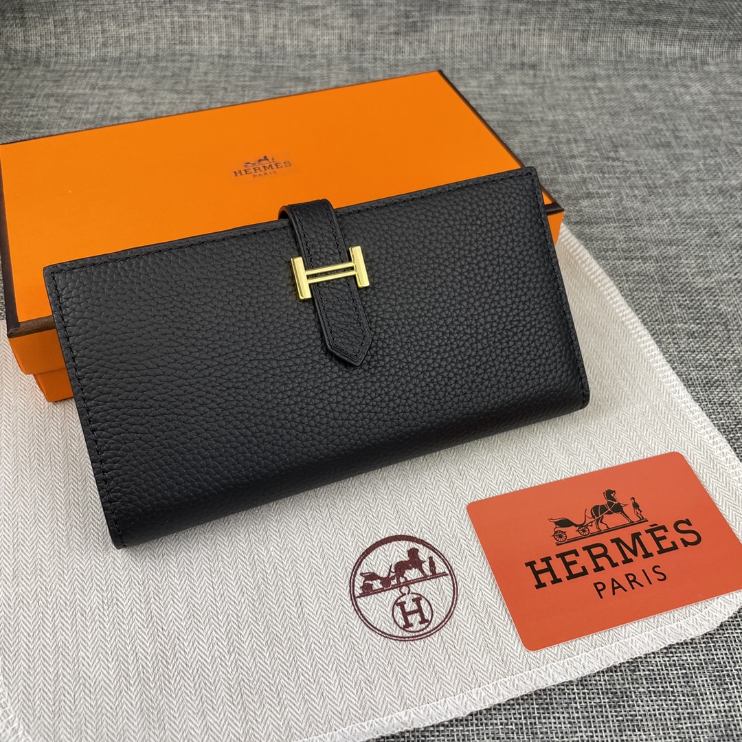 【Hermes 原版皮】。
爱马仕女士新款纯色皮革内拉链口袋竖款钱包 
💋专柜对版复刻，内有原厂代工码
